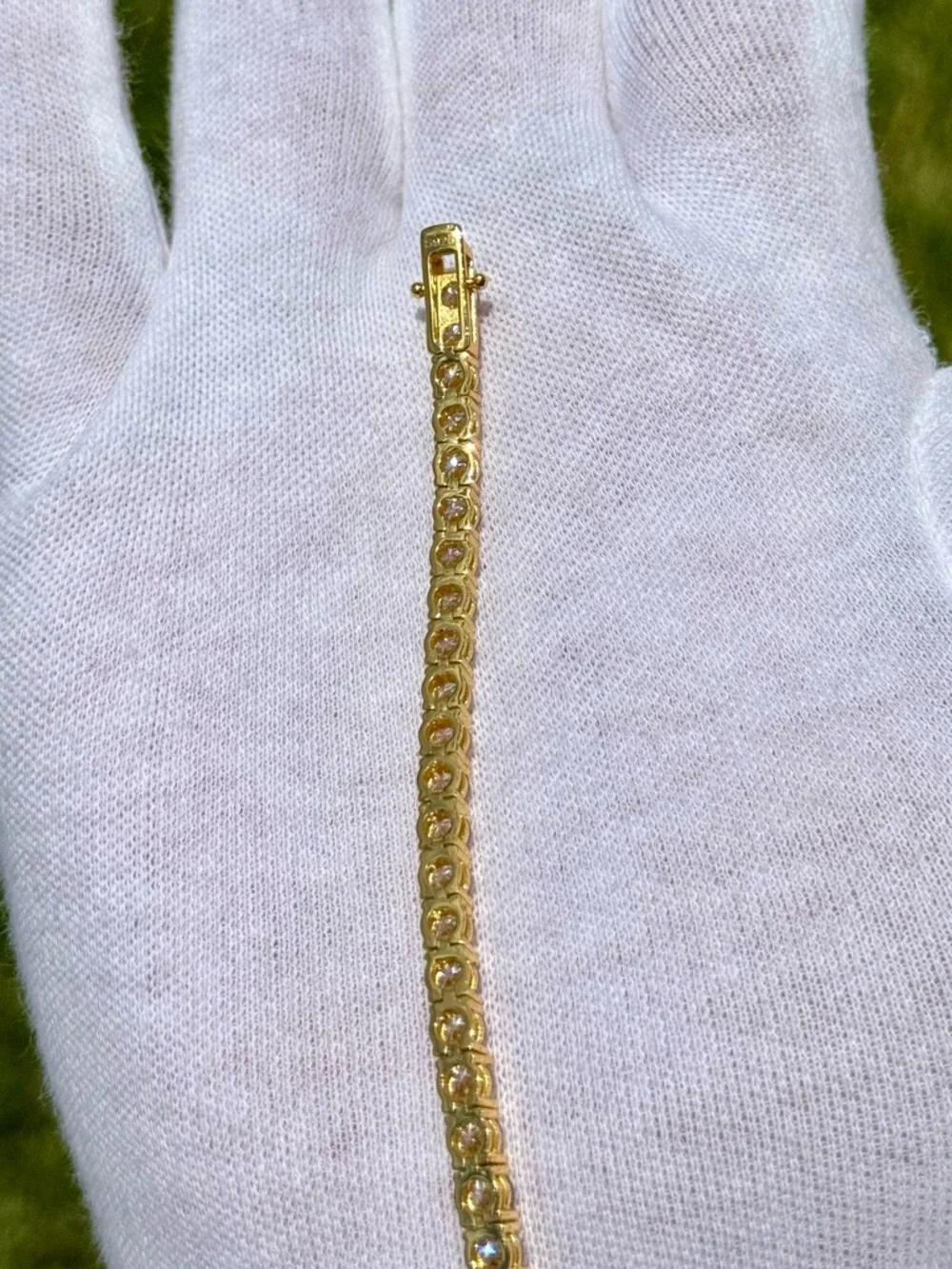 18K Gold Plated, 14.4CTW Moissanite Tennis Bracelet